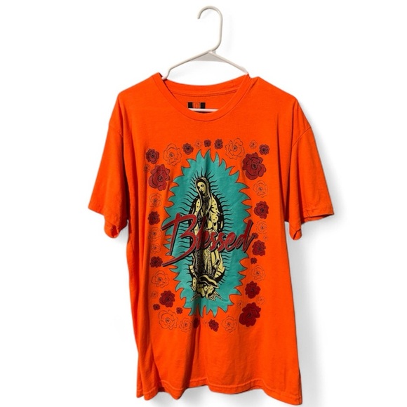Bailey Apparel Other - Hustle Bailey Apparel Orange Blessed Graphic Tee Our Lady of Guadalupe